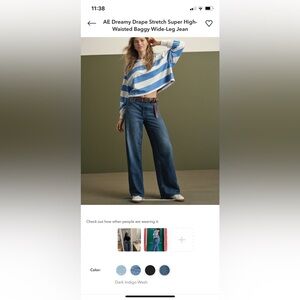 American Eagle high rise dreamy drape wide leg Jean, size 2 long/26. Brand nwt